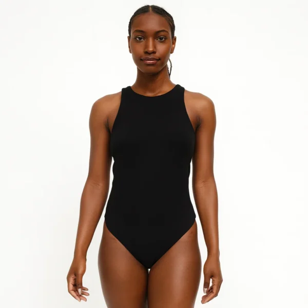 Sleeveless Thong Bodysuit M FRONT